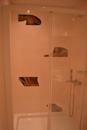Dusche, Haartrockner, Handtücher