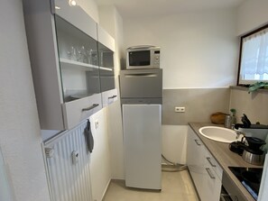 Kühlschrank, Mikrowelle, Herdplatte, Geschirrspüler
