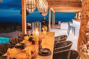 Villa | Balcony - Villa Nirvana- Calm, Relaxing and no Wind! (Mykonos)