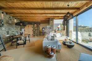 Villa | Living area - Villa Nirvana- Calm, Relaxing and no Wind! (Mykonos)