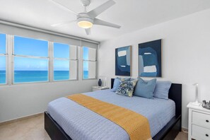 1 bedroom, desk, iron/ironing board, travel cot