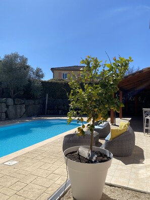 Outdoor pool, a heated pool