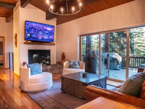 TV, fireplace, video games