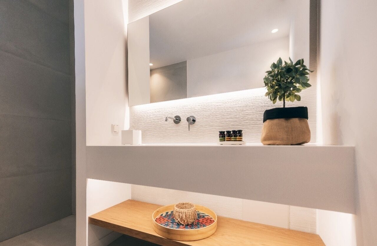 superior double room | bathroom | shower, rainfall showerhead, designer toiletries, hair dryer