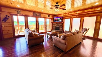 Smart TV, fireplace, video games, books