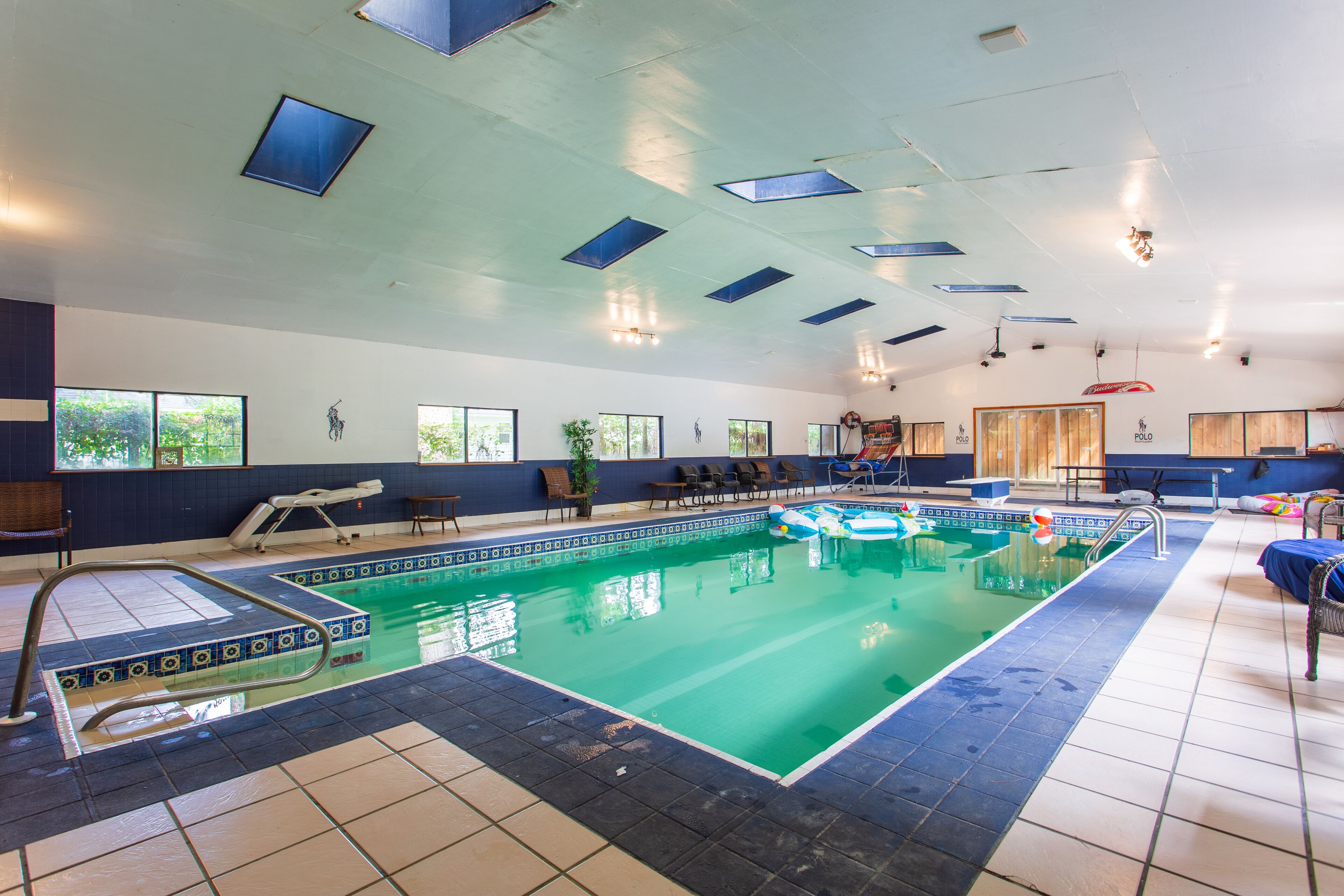 Indoor Pool, gym, studio, hot tub, pool table, chefs kitchen, outdoor grilling