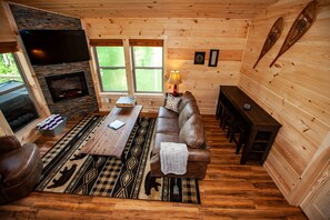 Smart TV, fireplace, video game console