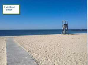 Beach nearby, sun loungers, beach towels