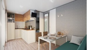 Chalet, 1 habitación, para fumadores, patio | Interior