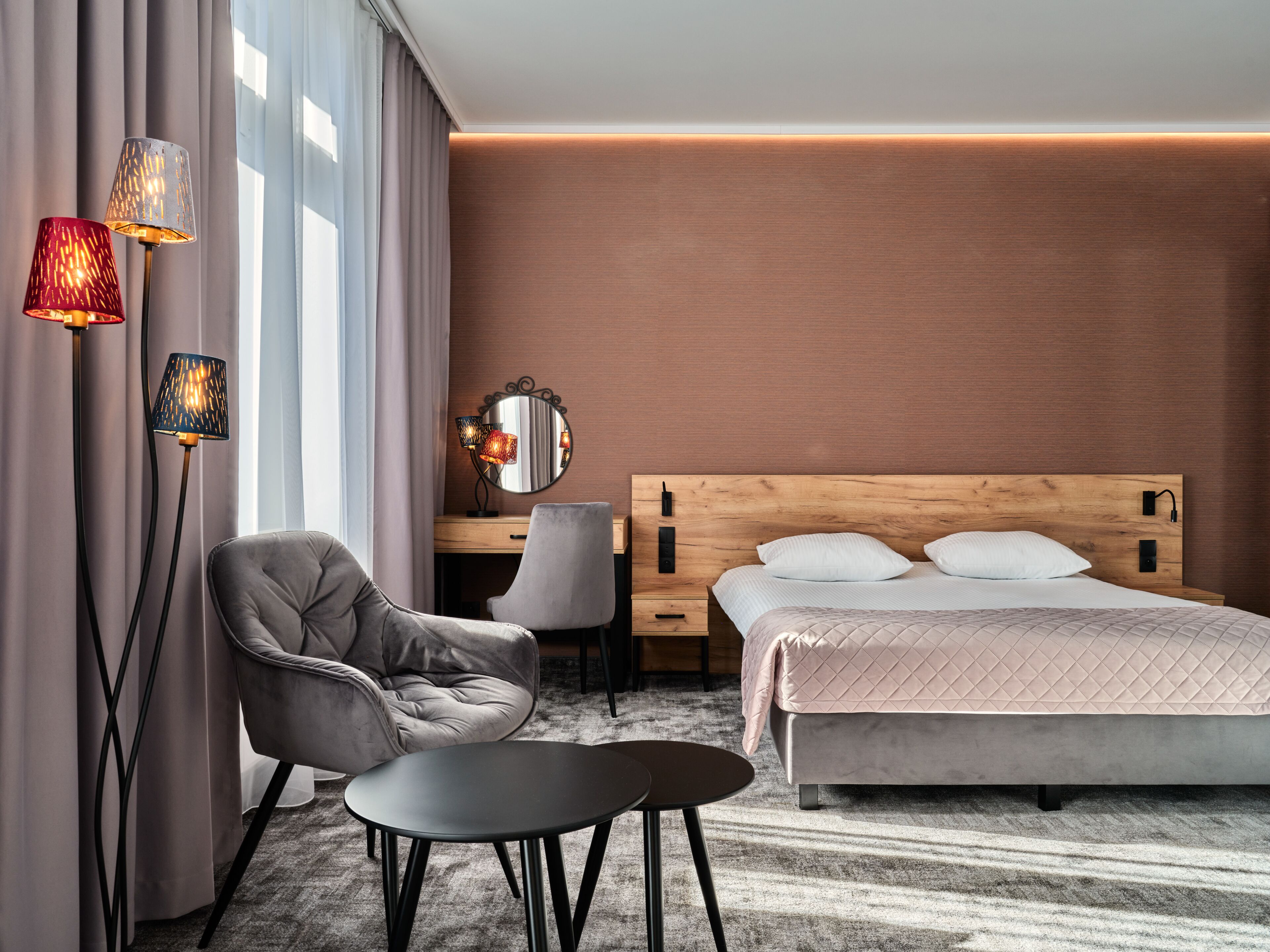 Superior-dobbeltværelse - balkon | Allergivenligt sengetøj, pengeskab på værelset, skrivebord