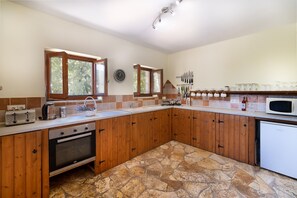 Fridge, microwave, oven, electric kettle