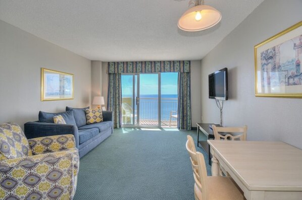 TV, DVD player - Bay Watch 1938-1BR/1BA Oceanfront Condo in North Myrtle Beach (North Myrtle Beach)