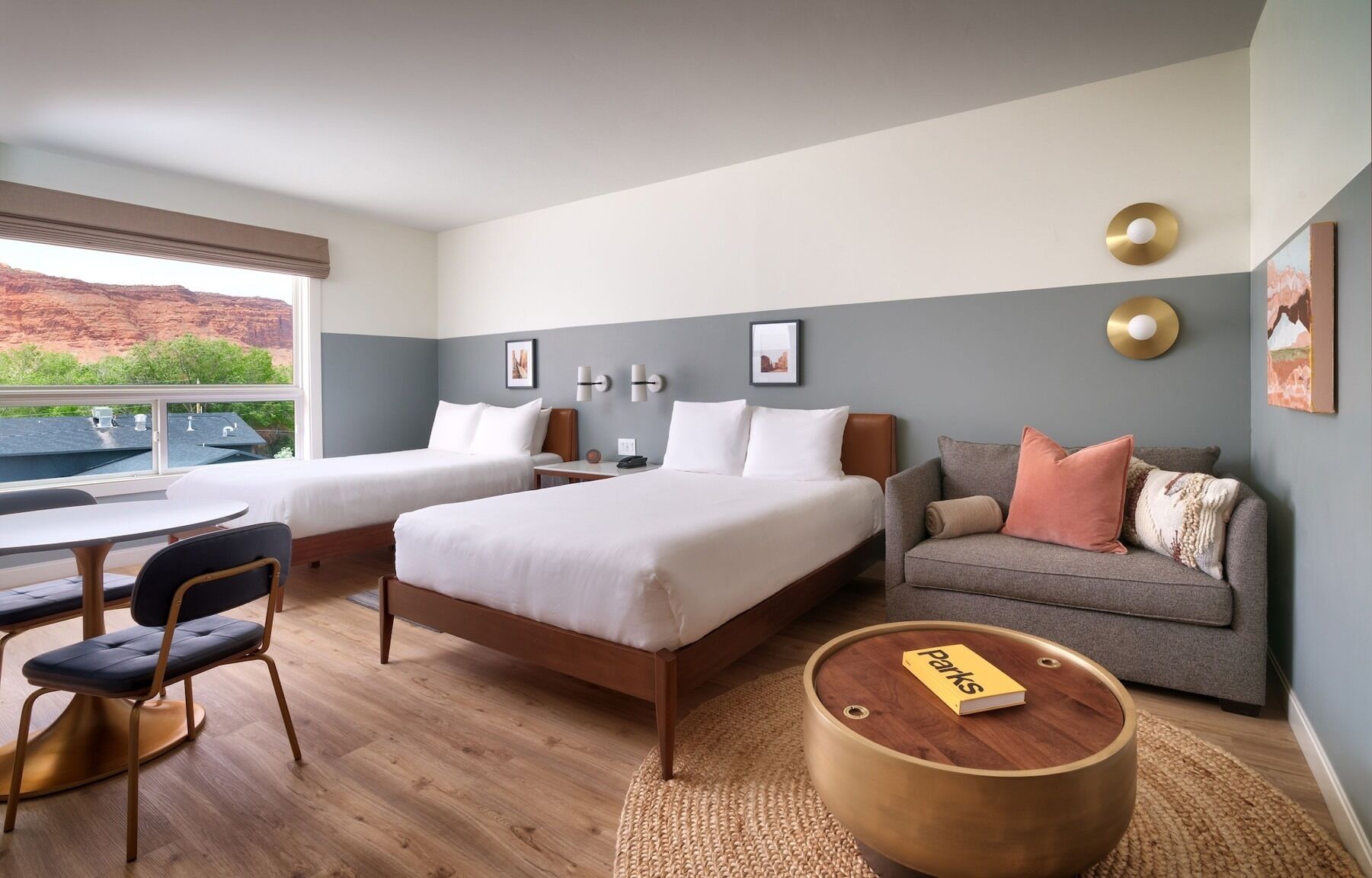 Premium bedding, memory-foam beds, in-room safe, desk