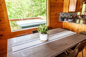 Dining - Well-appointed cabin with expansive mountain views, nature and tranquility. (Zionville)