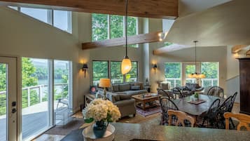 Älytelevisio, DVD-soitin, kirjoja, videokirjasto