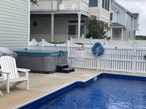 Outdoor pool, a heated pool - Coastal Cottage, heated private pool & hot tub, resort community (Corolla)
