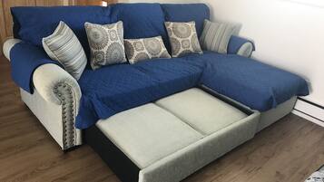 Smart TV, chimenea y libros