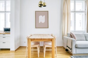 Dining - Modern Brigittenau 1BR w/ AC, Elevator, near Metro U4, by Blueground (Vienna)