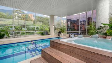 Indoor pool, a heated pool