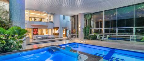Indoor pool, a heated pool