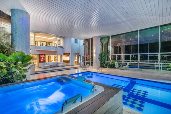 Indoor pool, a heated pool