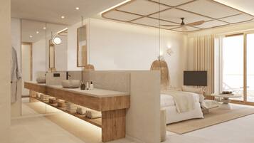 Minibaari, työpöytä, ilmainen Wi-Fi, vuodevaatteet