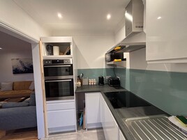Apartment | Private kitchen | Fridge, microwave, oven, stovetop