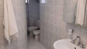 Badekar, hårtørrer, bidet, håndklæder