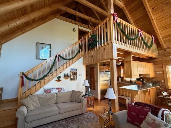 Smart TV, fireplace, ping pong, books