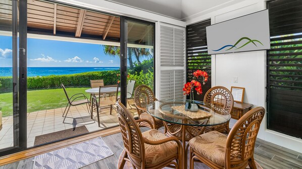 Dining - Kiahuna Plantation #200 By Parrish Kauai:  beachfront living - sand at your toes (Koloa)