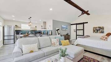 Smart TV, foosball, table tennis, books