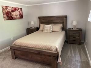 1 bedroom, desk, iron/ironing board, travel cot