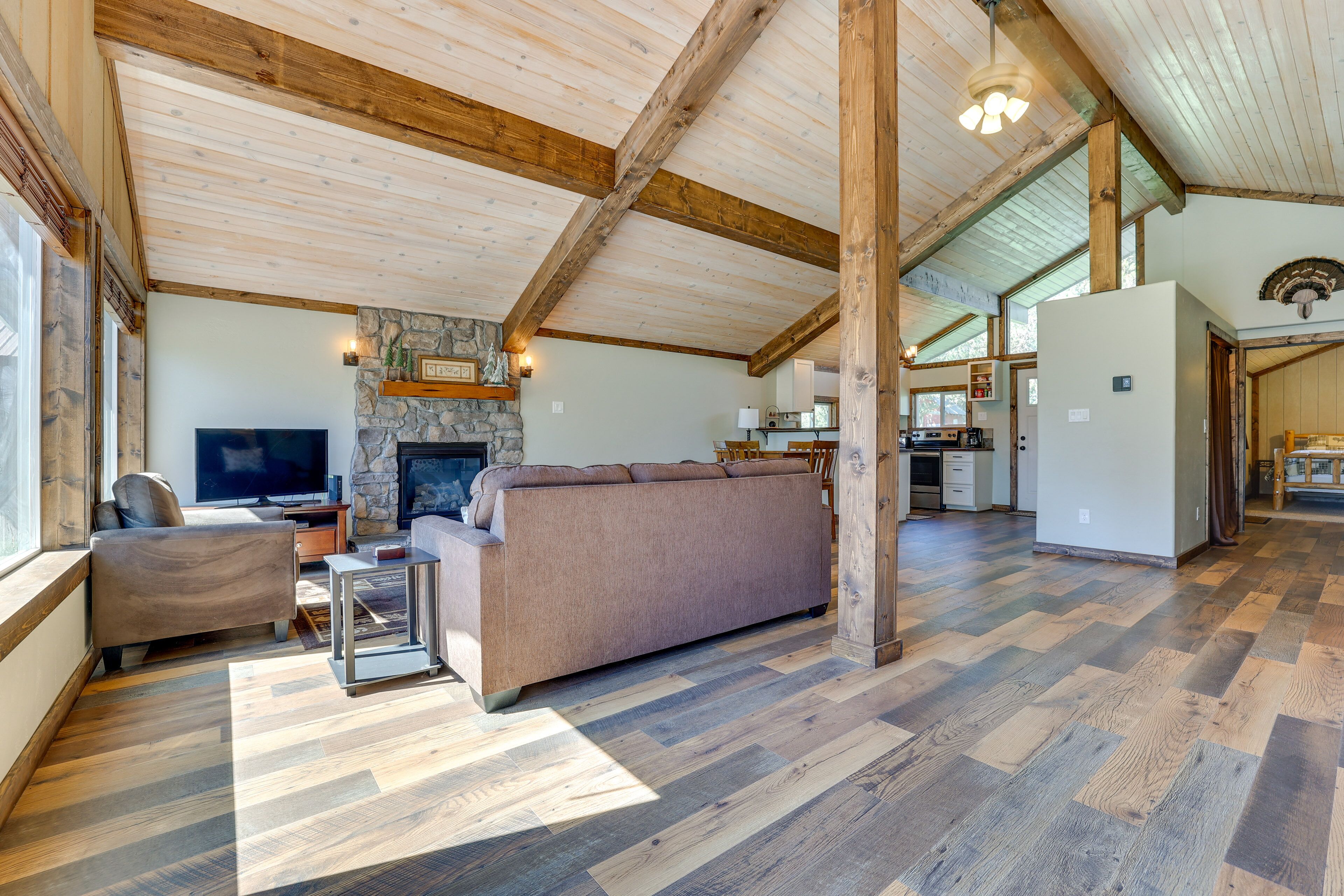TV, fireplace, DVD player, video library