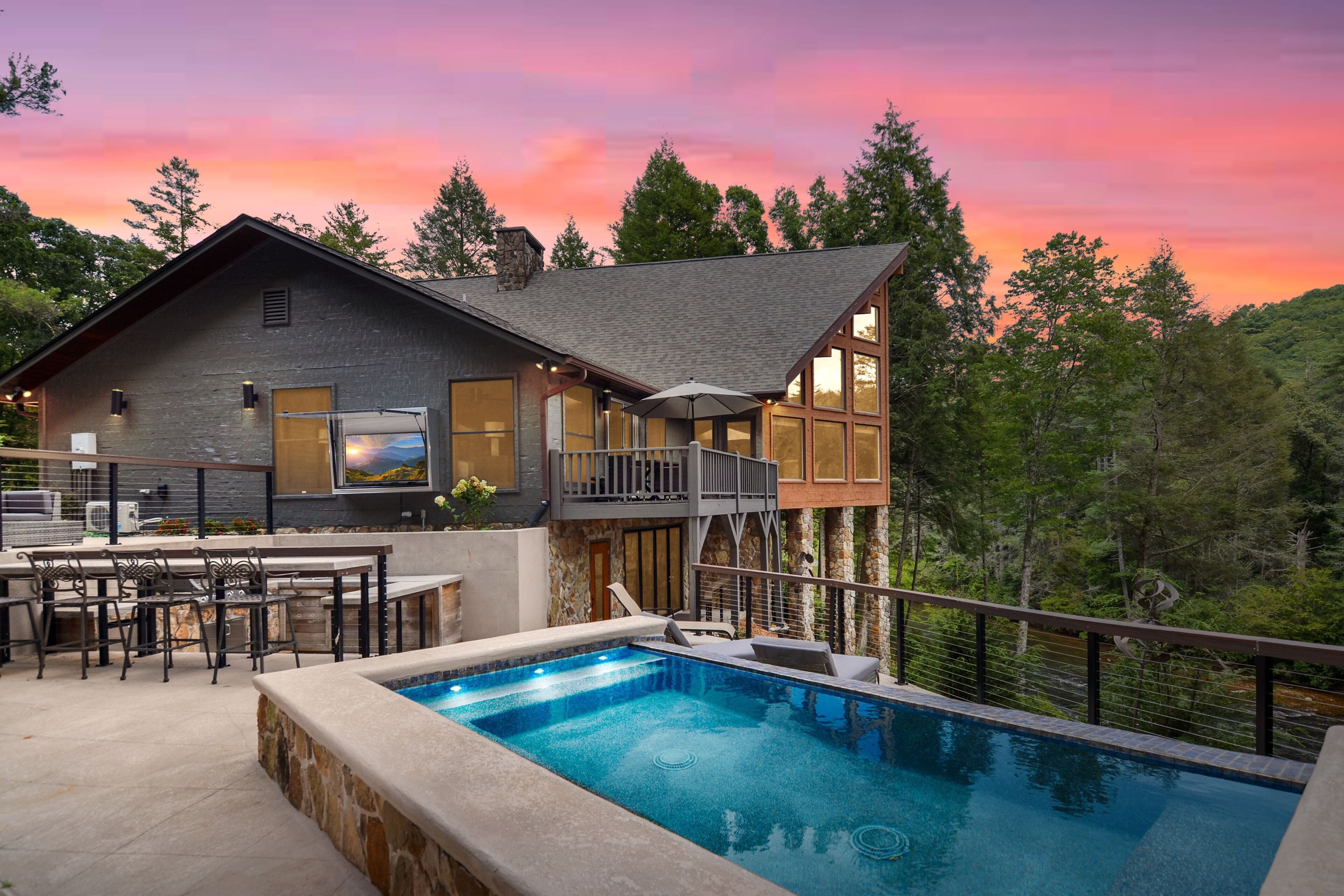 A heated pool