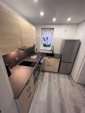 Kühlschrank, Mikrowelle, Ofen, Geschirrspüler