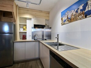 Fridge, dishwasher - Large renovated duplex for 9 centrally located, great view (La Plagne)