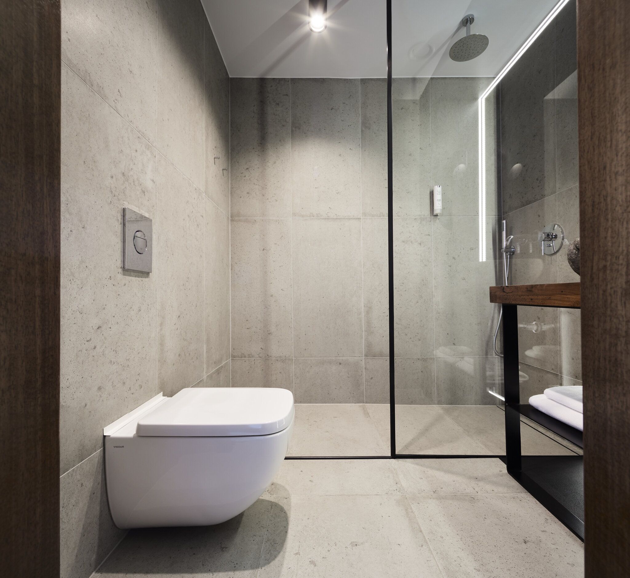 standard room | bathroom | shower, rainfall showerhead, designer toiletries, hair dryer
