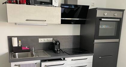 Ferienhaus mit 6 Apartments, Terrasse und Blick auf den Stausee