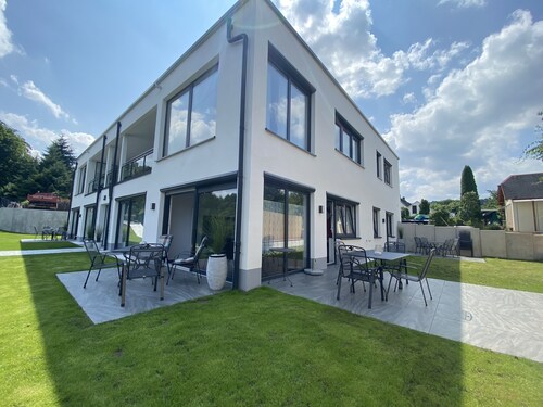 Apartments-Saaldorf WG1 with terrace and view of the reservoir