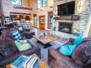 TV, fireplace, DVD player