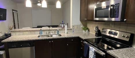 Coffee/tea maker, microwave, oven, stovetop