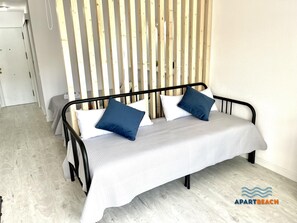 1 bedroom, iron/ironing board, bed sheets