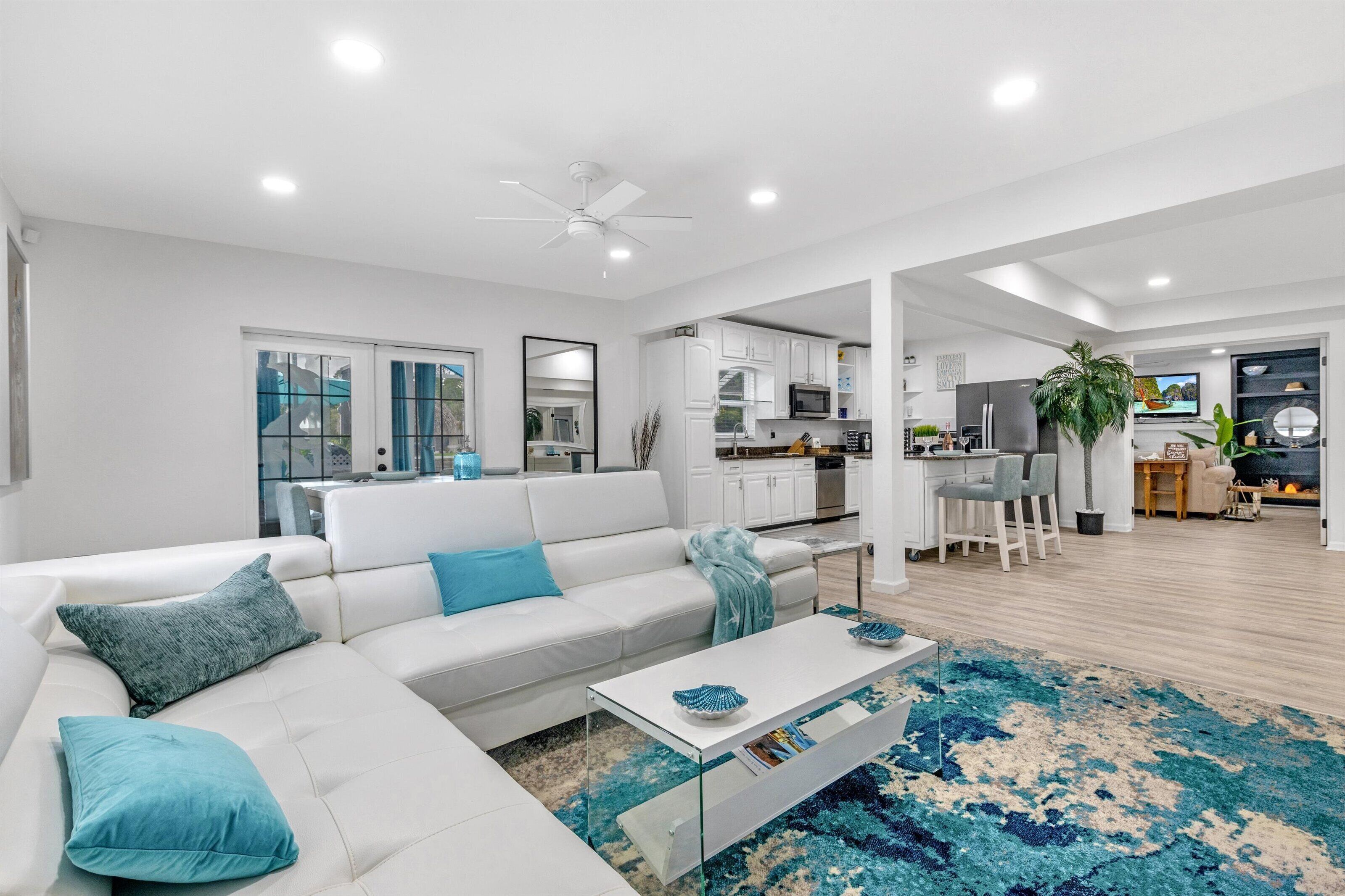 Smart TV, DVD player, books, music library