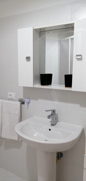 Ducha, secador de pelo, bidet, toallas