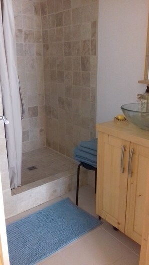 Shower, jetted bath, hair dryer, towels - Domaine lolo and hakimi (Le Pontet)