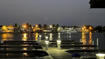 Waterfront property with a dock and calm waters.