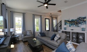 House, Multiple Beds (La Maison Bleue at Cape San Blas) | Living room - La Maison Bleue @ Cape San Blas (Port St. Joe)