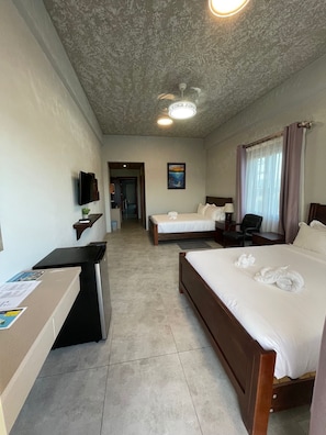 Double Sea View Room | Pillowtop beds, in-room safe, desk, laptop workspace