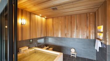 Family Double Room | Bathroom | Separate tub and shower, spring water tub, free toiletries, hair dryer