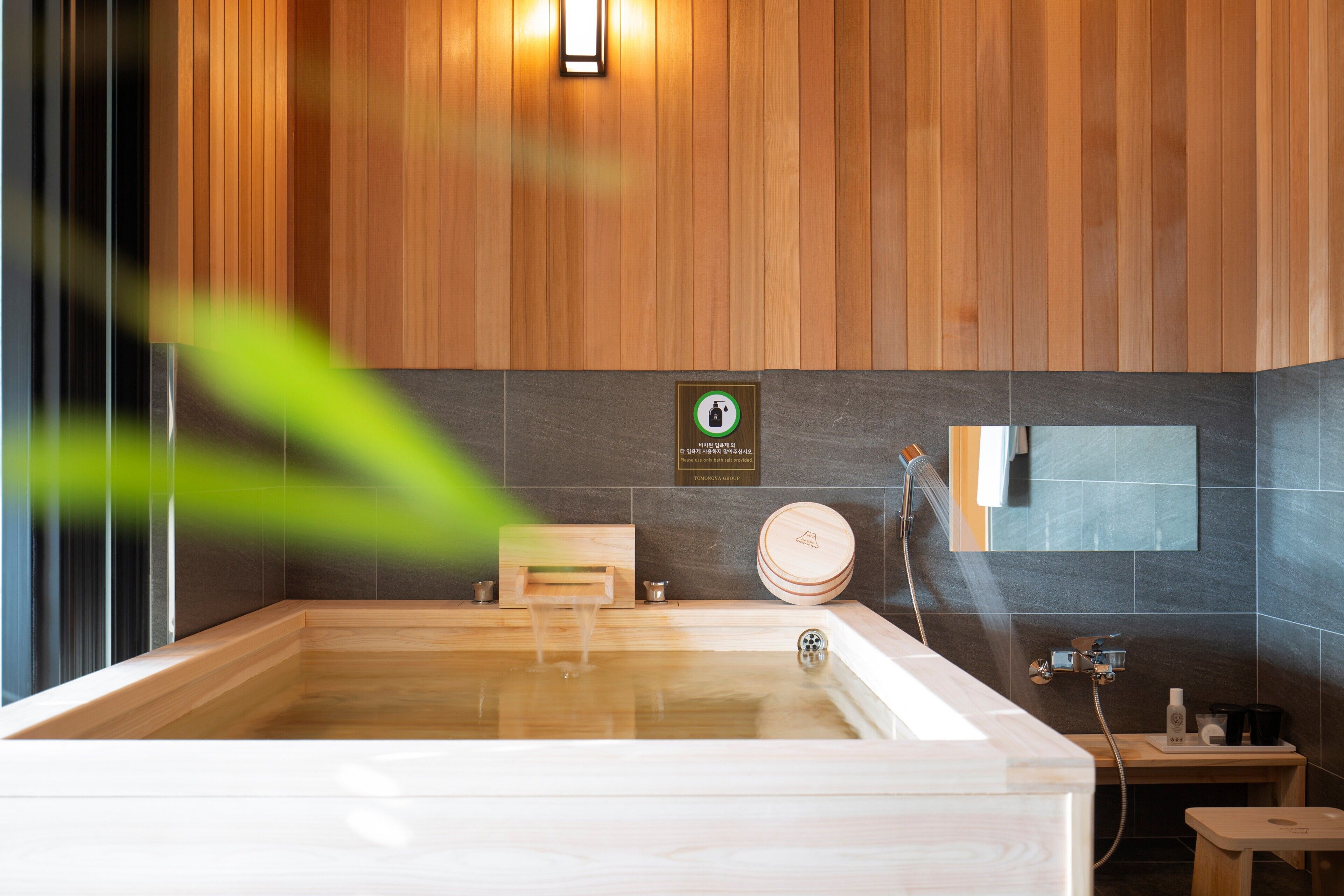 deluxe double room | bathroom | separate bathtub and shower, spring water bathtub, free toiletries